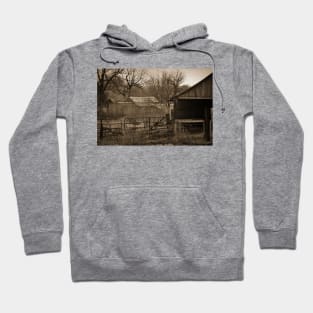 Abandoned Farm In Sepia Hoodie